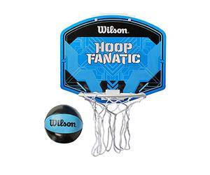 WILSON, Basketball, Mini-Panier Fanatic, IN allon, avec Support pour Porte, Bleu/Noir, WTBA00436