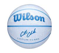WILSON Caitlin Clark Envision Ballon de Basket, en Caoutchouc avec Design 'Dream Big', Bleu, Taille 5