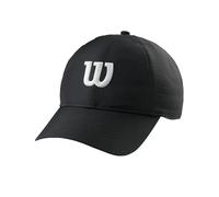 Casquette de tennis Wilson, Légère, Toile de maille en polyester 100%, Taille unique, Noir/Blanc, WRA777102