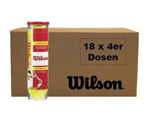 Wilson Championship All Court Lot de 72 balles de tennis dans un carton avec 18 boîtes de 4 balles - Jeu de match et d'entraînement avec accessoires