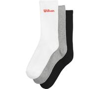 Wilson Chaussettes Crew Logo Sock – Lot de 3, Mixte, Taille L, Multi