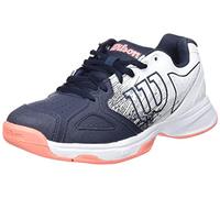 Wilson Chaussures de Tennis Femme, KAOS STROKE W, Gris/Blanc/Orange, 43 1/3, pour tout type de courts, pour les joueurs de tout niveau, WRS328160E090