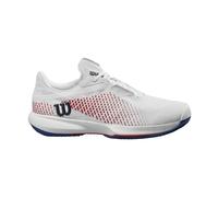 Wilson Homme KAOS Swift 1.5 Clay Tennis Shoe, White/Deja Vu Blue Red, 44 2/3 EU