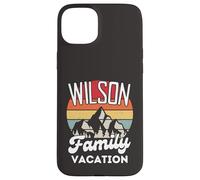 Wilson Family Vacation Mountain Rétro Coucher de Soleil Assorti Coque pour iPhone 15 Plus
