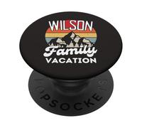 Wilson Family Vacation Mountain Rétro Coucher de Soleil Assorti PopSockets PopGrip Adhésif