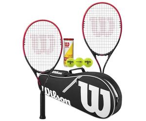 Wilson Federer Ensemble de raquettes de tennis doubles avec sac de raquette Wilson Advantage et 3 balles de tennis de championnat