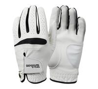 Wilson Gant de golf homme Feel Plus – Cuir premium, adhérence améliorée, Blanc M (main droite)