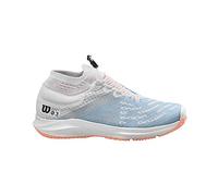 Wilson Femme Chaussures de Tennis, KAOS 3.0 SFT W, Blanc/Bleu-clair/Orange, 42, pour tout type de courts, pour les joueurs de tout niveau, WRS326080E080