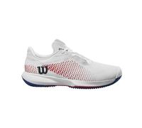 Wilson Femme KAOS Swift 1.5 Tennis Shoe, White/Deja Vu Blue Red, 43 1/3 EU