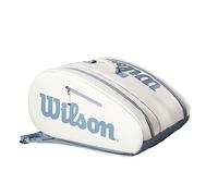 Wilson Femme Sac de Transport de Raquettes de Padel, Jusqu'à 2 Raquettes, Couleur crème/Bleu