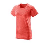 Wilson Femme T-Shirt, PWR SMLS CREW, Nylon/Polyester/Spandex, Rouge (Hot Coral), Taille XS, WRA791601XS