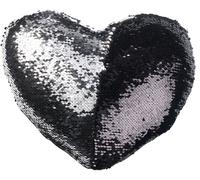 Wilson Coussin cœur Paillettes et Velours, Coloris Noir & Argent Gabor