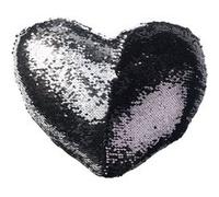 Wilson Coussin cœur Paillettes et Velours, Coloris Noir & Argent Gabor