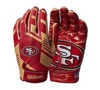 Wilson Gants NFL Team Super Grip, Taille Unique pour Adolescents, Silicone/Lycra-Stretch