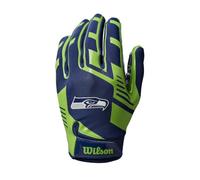 Wilson Gants NFL Team Super Grip – Silicone/Lycra-Stretch – Taille unique pour adolescents, Seattle