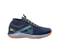 Wilson Homme Chaussures de Tennis, KAOS 3.0 SFT PARIS, Bleu/Orange/Vert, 49 1/3, pour tout type de courts, pour les joueurs de tout niveau, WRS326910E135