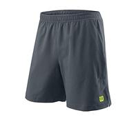 Wilson Homme Short, POWER TWIN 7 SHORT, Polyester, Gris (Turbulence), Taille S, WRA778904SM