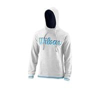 Wilson Homme Sweat-Shirt, CHI SCRIPT PO HOODY, Coton, Gris (White Heather), Taille L, WRA791101LG