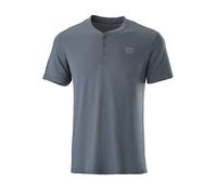 Wilson Homme T-Shirt, PWR SMLS HENLEY II, Polyester/Nylon, Gris (Turbulence), Taille M, WRA789102MD