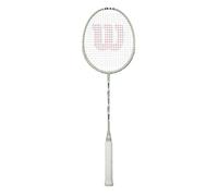 Wilson Impact, Raquette de Badminton, Fabriquée avec Un Cadre en Composite Fusionné et Un Manche en Graphite, Puissance et Performance, Pré-cordée, Couleur : Gris, Blanc, Taille : 3