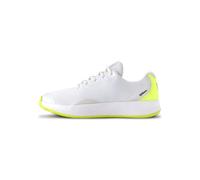 WILSON Intrigue Lite Chaussures de Tennis Femme, Confort Dynamique et Grande Adaptabilité sur Le Court, Couleur: Blanc/Safety Yellow/Navy Blazer, Taille : 4
