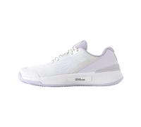 WILSON Intrigue Pro Chaussures de Tennis Femme, Stabilité Exceptionnelle et Excellent Maintien, Talon Bien Ajusté pour Une Adhérence Supérieure, Couleur: Blanc/Lavender Blue/Argent, Taille : 7.5