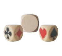 Wilson Jeux - Lot De 6 Dés D'Atout en Bois D'Erable - 4 Faces Atouts Et 2 Faces Vierges sur Chaque Dé - Taille des Dés 3 cm