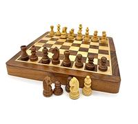 Wilson jeux pièces magnétiques en Bois Fait Main, ECBM14S, Echiquier Pliant 35 cm Roi 76 mm