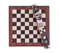 Wilson Jeux - Tapis D'échec Souple en Néoprène - Tapis D'échec Impression Imitation Bois Lettré et Chiffré - Tapis D'échec Souple Anti-dérapant - Idéal Grandes Pièces Jusqu' à Taille 5