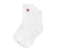 WILSON Lot de 3 Chaussettes Quarter Top, Bright White, L Mixte