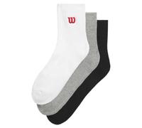 WILSON Lot de 3 Chaussettes Quarter Top, Bright White/Black, L Mixte