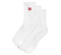 WILSON Lot de 3 Chaussettes Quarter Top, Bright White, S Mixte