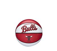 Wilson Mini Ballon de Basket, TEAM RETRO, CHICAGO BULLS, Extérieur, Caoutchouc, Blanc/Rouge, Taille - 3