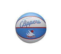 WILSON Mini Ballon de Basket, TEAM RETRO, LOS ANGELES CLIPPERS, Extérieur, Caoutchouc, Taille : MINI