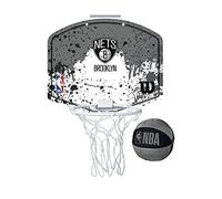 Wilson Mini Panier de Basket, Hoop NBA TEAM MINI HOOP, BROOKLYN NETS, plastique, Noir