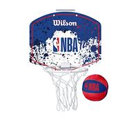 Wilson Mini Panier de Basket, Hoop NBA TEAM MINI HOOP, logo NBA, plastique, rouge/blanc/bleu