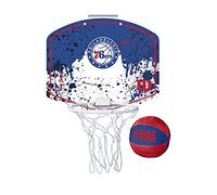Wilson Mini Panier de Basket, Hoop NBA TEAM MINI HOOP, PHILADELPHIA 76ERS, plastique, Rouge ou bleu ou blanc