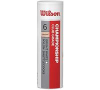 WILSON Mixte Championship 6pc Wh 79 Badminton Shuttles, White, Taille unique EU
