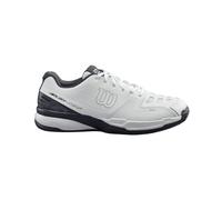 Wilson Mixte Rush Comp LTR Tennis Shoe, White/White/Ebony, 42 2/3 EU