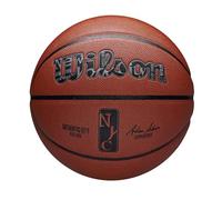 WILSON NBA Authentic City, Ballon de Basket, New York City, avec Technologie Ever Bounce, Couche de Contrôle du Gonflage et Surface Pure Feel, Meilleure Adhérence, Couleur: Marron, Taille: 7