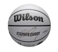 WILSON NBA Player Icon, Ballon de Basket UV, Design Stephen Curry, Protection UV et Texture Pure Feel, Adhérence et Un Rebond Fiable, Couleur: Gris, Taille: 7