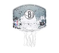 Wilson NBA Team Mini Hoop Brooklyn Nets Mini Panier de Basket, à Suspendre à la Porte, Gris