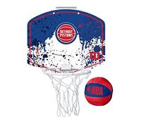 Wilson NBA Team Mini Hoop Detroit Pistons Mini Panier de Basket, Plastique | Mini panier de basket de porte en plastique au design Detroit Pistons, pour jouer à la maison et s'entraîner au tir