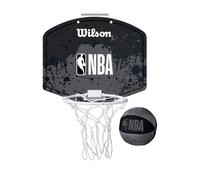 Wilson NBA Team, Mini Panier de Basket, Taille Compacte et Construction Robuste, Installation Facile et Design Dynamique, Couleur: Noir/Gris