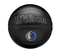 WILSON NBA Team Premiere, Ballon de Basket, Design Dynamique en Profondeur et Fausse Peau de Serpent Texturée, Écusson d'Equipe Brodé, Équipe: Dallas Mavericks, Couleur: Noir, Taille: 7