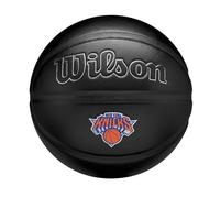 Wilson NBA Team Premiere, Ballon de Basket, Design Dynamique en Profondeur et Fausse Peau de Serpent Texturée, Écusson d'Equipe Brodé, Équipe: New York Knicks, Couleur: Noir, Taille: 7