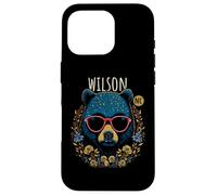 Wilson NC Ours Portant des Lunettes Motif Fleurs Coque pour iPhone 16 Pro