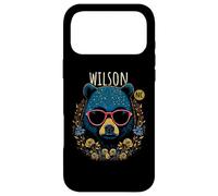 Wilson NC Ours Portant des Lunettes Motif Fleurs Coque pour iPhone 17 Pro Max