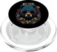 Wilson NC Ours Portant des Lunettes Motif Fleurs PopSockets PopGrip pour MagSafe