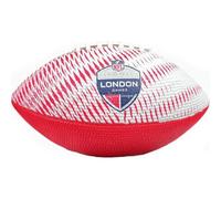 WILSON NFL London Games Ballon de Football Tailgate, Design Officiel des Jeux de Londres, Adhérence Confiante, Coutures Robustes, Couleur: Blanc/Bleu/Rouge, Taille Junior